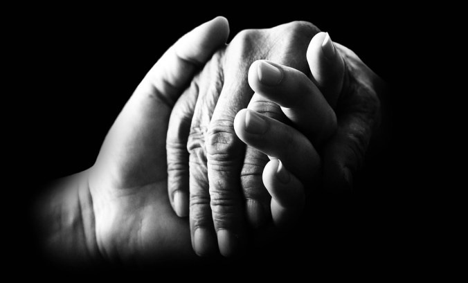 Hands black and white